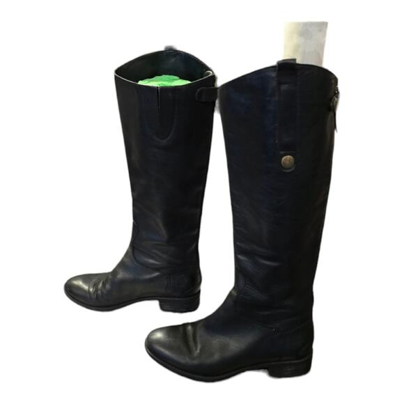Sam Edelman Black‎ Leather Riding Tall Boots Size 6 - Picture 5 of 10
